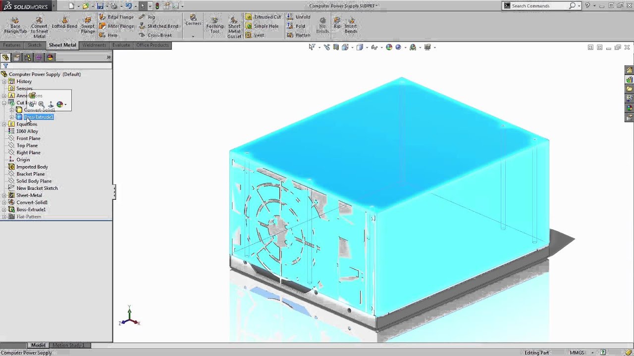 solidworks 2005 how to sheet metal