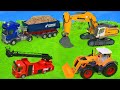 Pelleteuse, camion , Camion de pompier, voiture de police, trains jouets pour enfants Excavator Toys