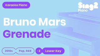 Bruno Mars - Grenade (Lower Key) Karaoke Piano
