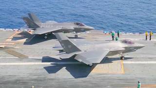 US Navy - F-35C Stealth Fighters Takeoff \& Landing On USS Abraham Lincoln Aircraft Carrier [1080p]