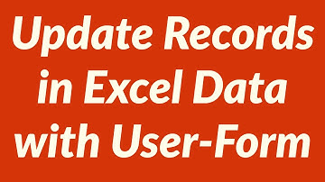 Update Records in Excel Database with User-Form