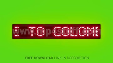 Welcome to Colombia Scrolling Red Dot Matrix LED Text Animation on Green Screen Seamless Loop
