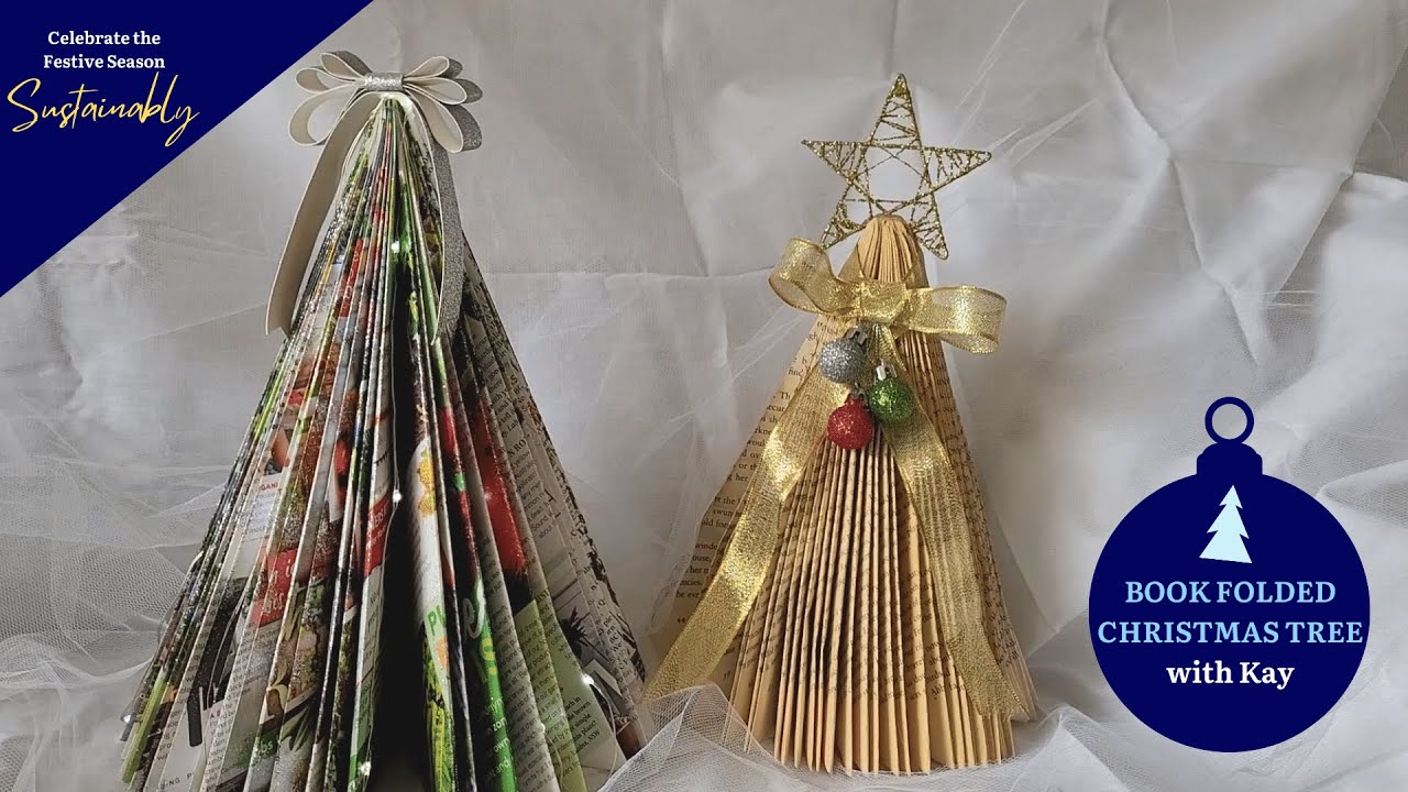 Make a book folded Christmas tree with Kay YouTube