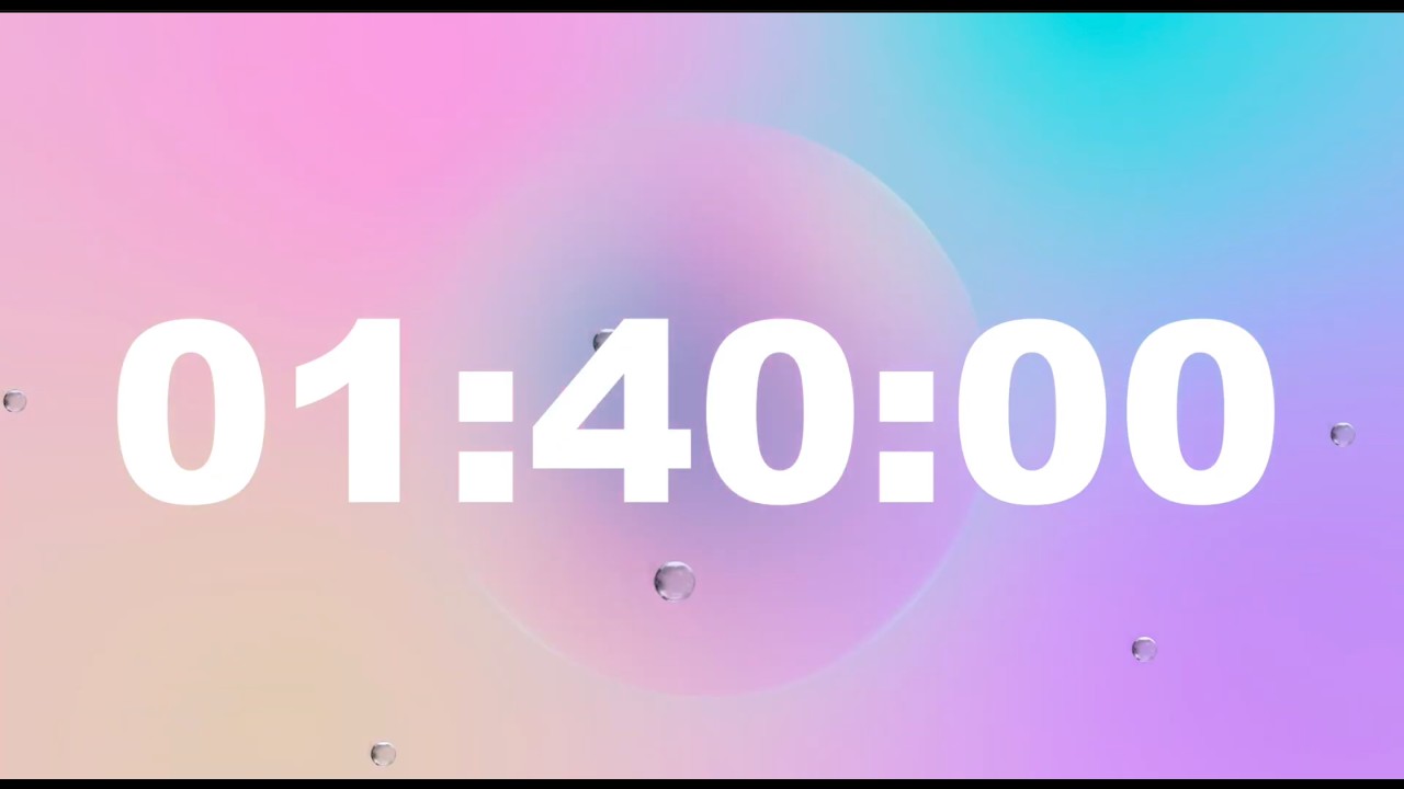 1 Hour 40 Minute Timer with Alarm | Full Screen Minimalist Countdown ...