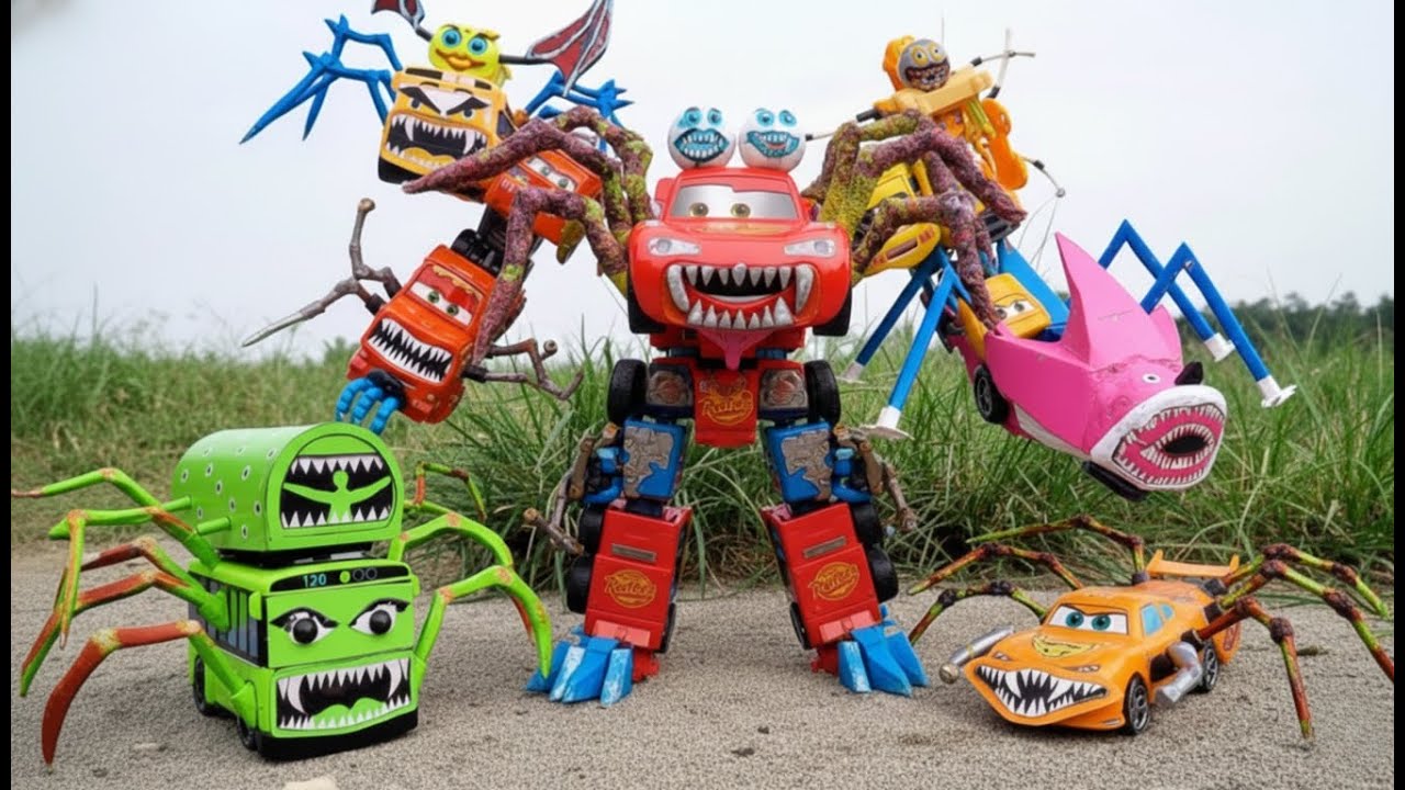 Bermain Kereta Api Hantu Laba-laba, Thomas and the Friends, Mobil Laba-laba, Mobil Hantu, Bus, Truck