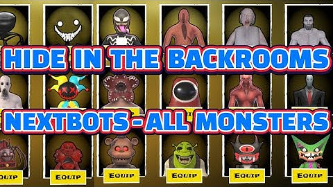 ALL Monsters in Hide in The Backrooms Nextbots Gameplay Compilation - Catching Human Victims 😈