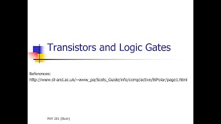 Digital Electronics: Transistors and Logic Gates