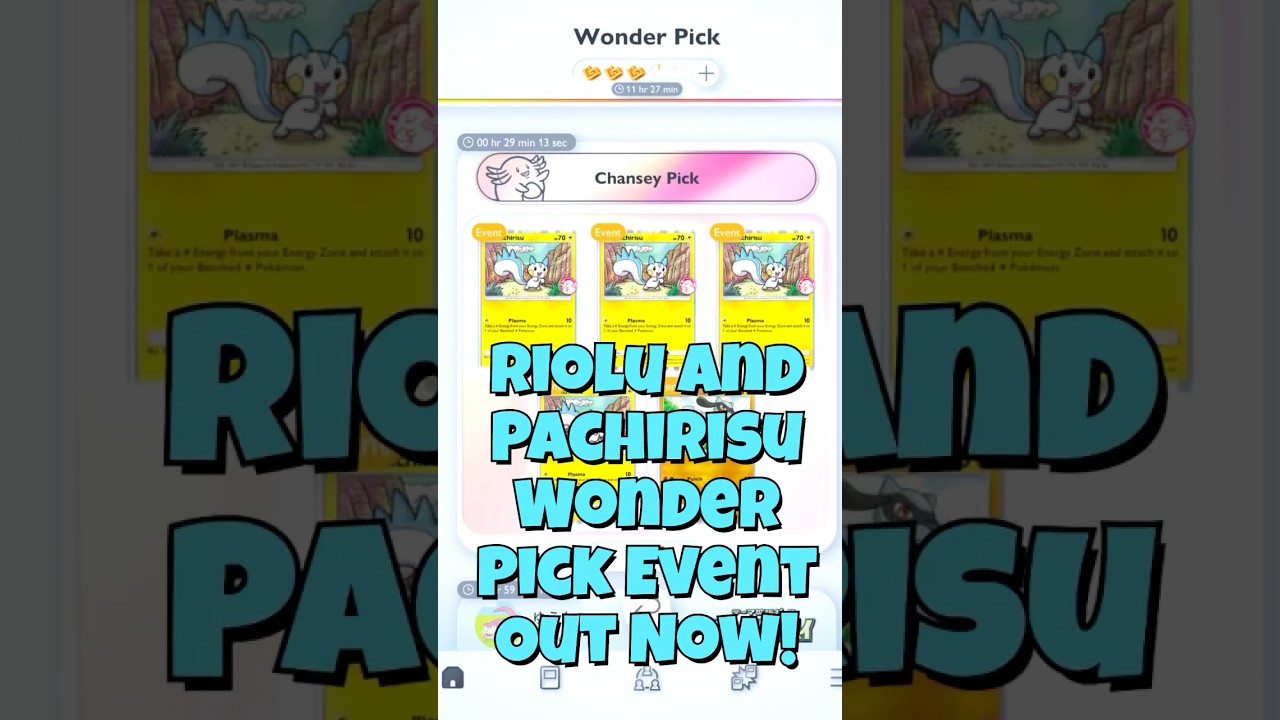 New Riolu and Pachirisu Wonder Pick Event! 