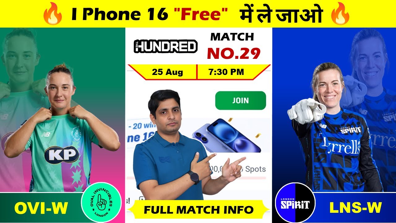 OVI W vs LNS W The Hundred Women's Match Prediction, OVI W vs LNS W Dream Team