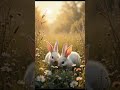 🌅 Golden Hour with Bunnies – 2 Minutes of Relaxation | Lofi Pets