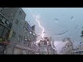【閲覧注意】白昼のゲリラ豪雨、落雷の瞬間【2022年7月3日】The moment of a lightning strike
