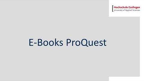Download E-books on ProQuest platform