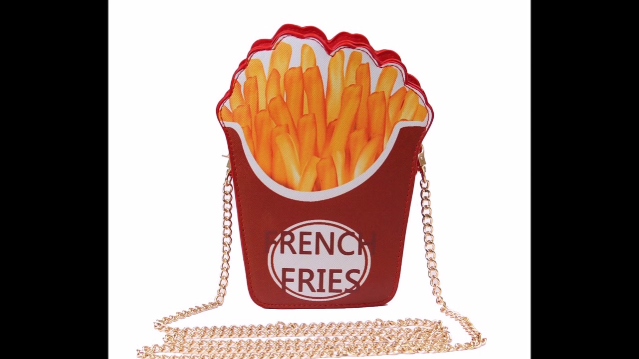 LUI SUI Women Novelty Crossbody Bag Funky Purse Cute Phone Bag Handbag Cr32 French Fries