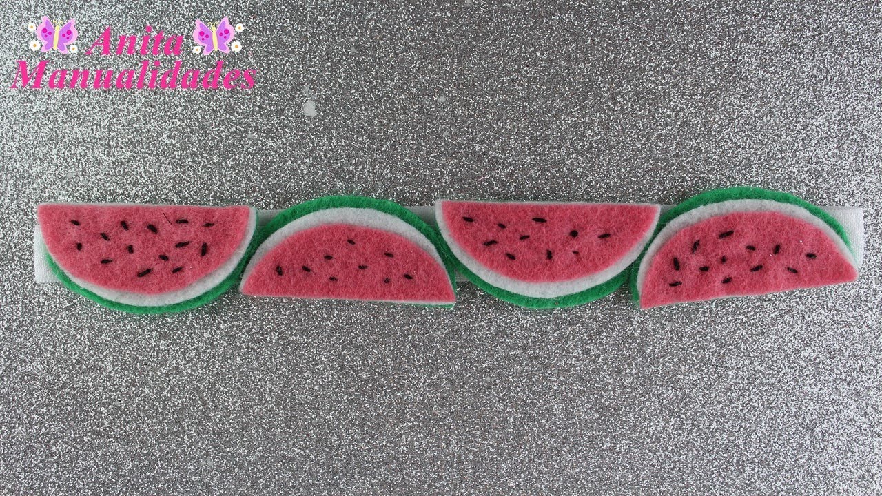Tiara Sandia Hecho con Fieltro | Anita Manualidades