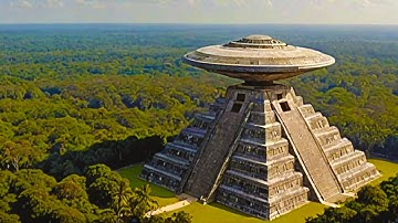 Blender with Stable Diffusion XL - UFO landing at the top of the Mayan pyramid