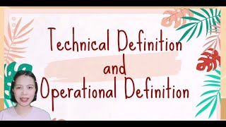 Technical and Operational Definition - Grade 10
