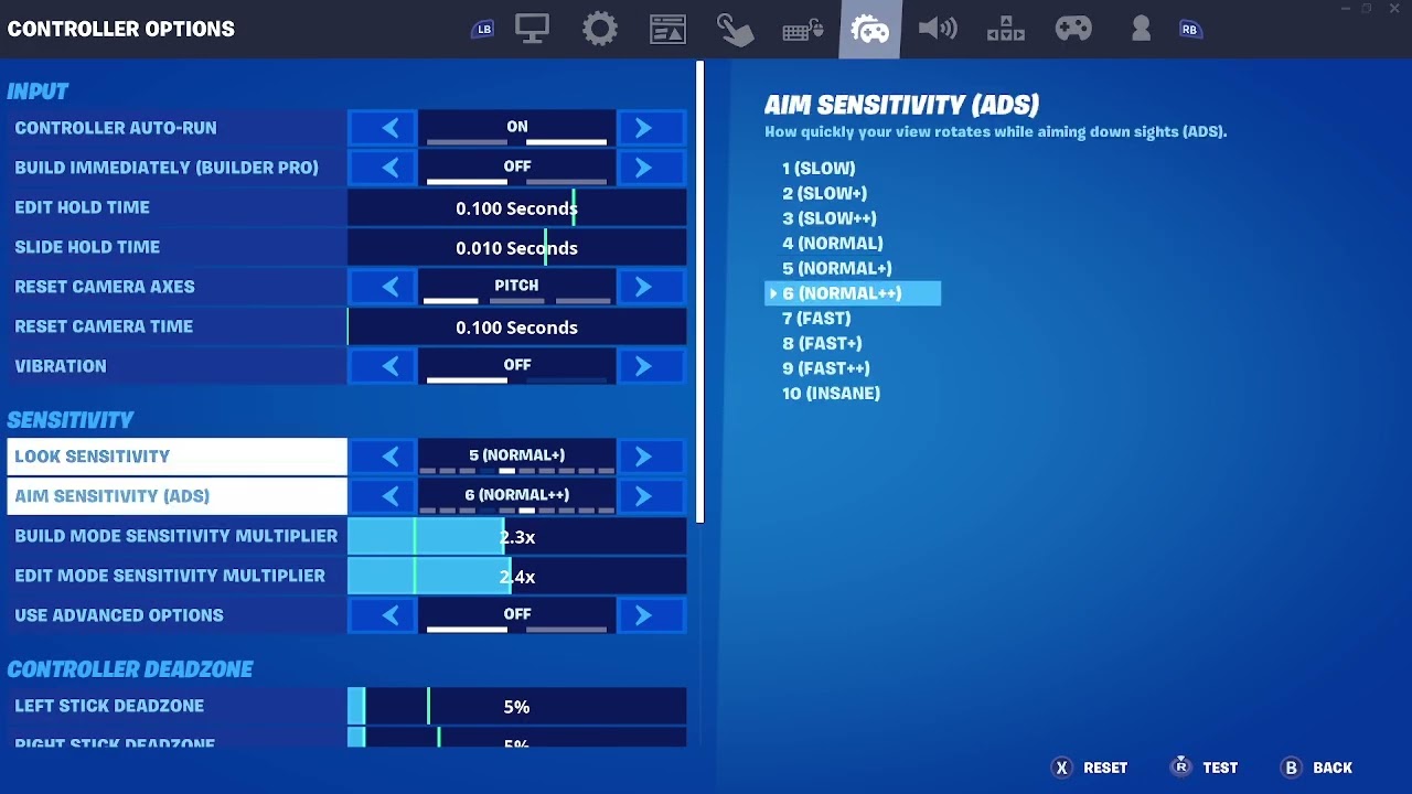 On1's Fortnite Settings