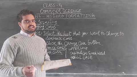 Std 4, Computer Science, CH 6- MS WORD FORMATTING ( Part 1)