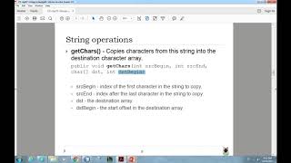 String operations - getChars( )