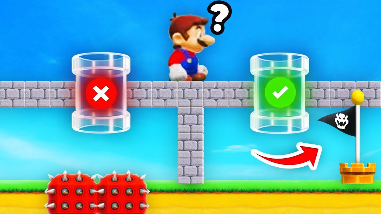 Nur EINE Röhre in diesem Troll-Level ist richtig!