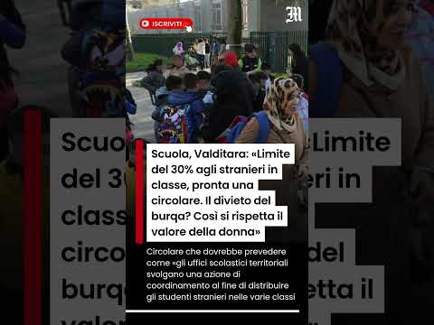 Video Scuola, Valditara: «Limite del 30% agli stranieri in classe, pronta una circolare»