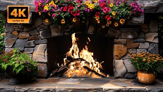 Springtime Fireplace: Crackling Fireplace Ambiance for Serene Sleep and Study | White Noise