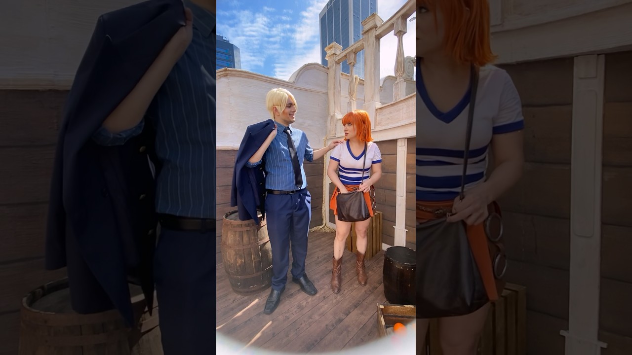 Sanji tentando a sorte com a Nami! - Cosplayers Nami e Sanji - Going Merry Rio de Janeiro