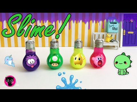 Tsum Tsum trapped in SLIME! Light bulb slime! Squishy winner announcement- KIMYOKITTEN