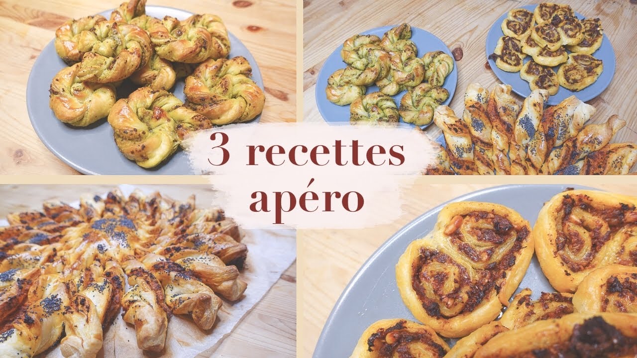 3 RECETTES APERO facile avec de la pâte feuilletée - YouTube