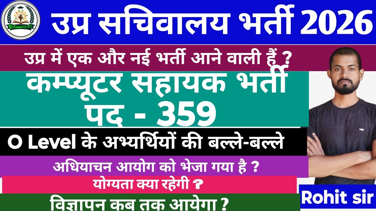 UP सचिवालय new vacancy 2026||up computer operator new vacancy 2026||eligibility||notification update