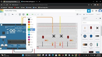 2 buttons and 2 LEDs in Arduino using TinkerCad (TAGALOG)