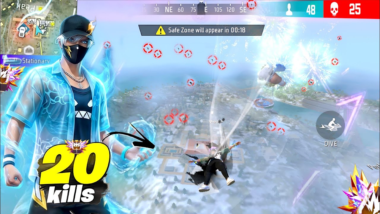 AK47 + M10140 💪 99% Headshot 🎯 20Kill⚡| Solo Vs Squad Full Gameplay | Mobile 📱 Free Fire Max