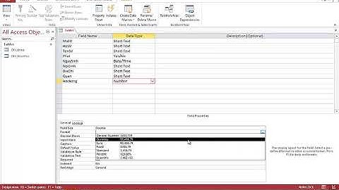 MS Access: Bài QL Sinh Viên Tạo Table
