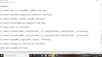 Oracle # 16 Built in Functions in Oracle SQL