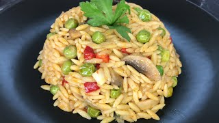 How to make barley noodles with vegetables - Mushroom rice recipe - Rice recipes - Vegan recipes