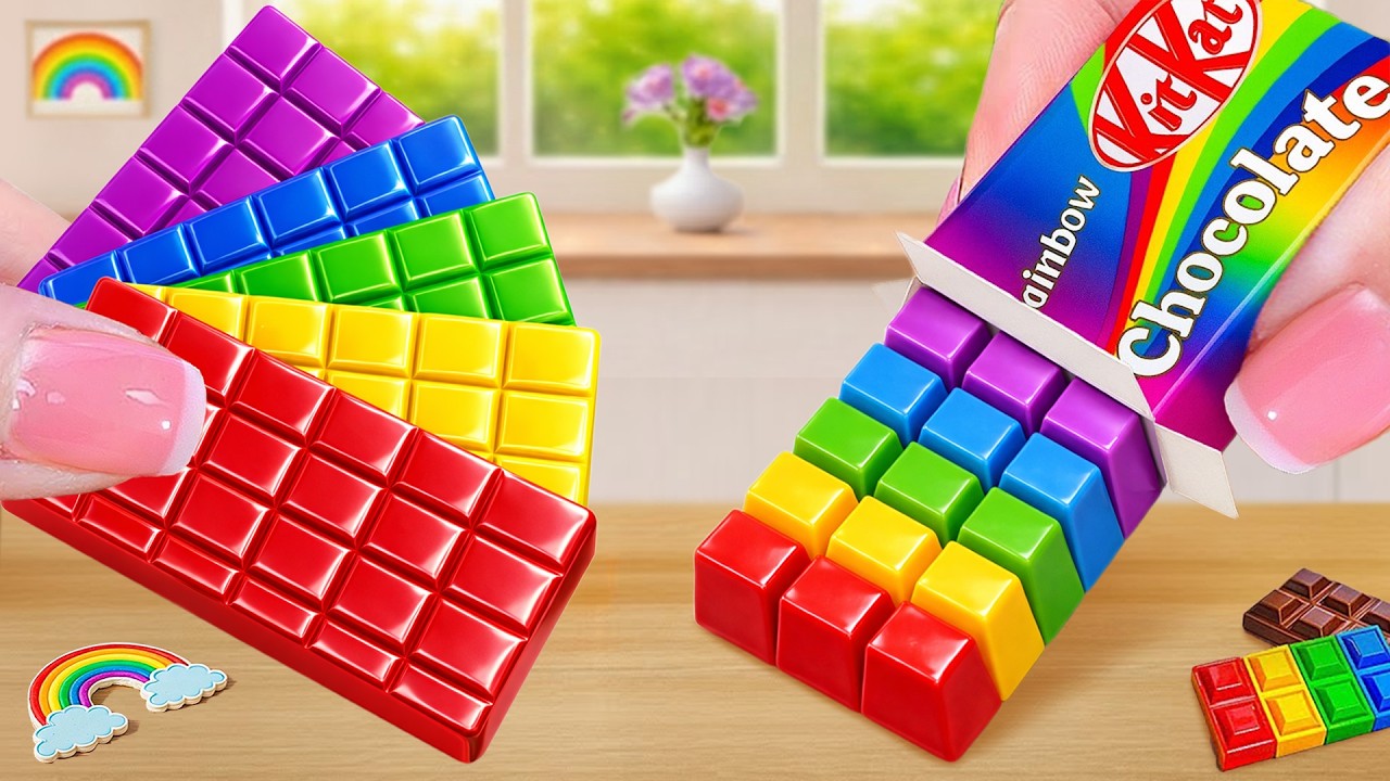 🍰La Mejor Receta de Pastel KITKAT Arcoíris🍰 Delicioso Desafío de Postre de Chocolate en Miniatura