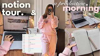 how i stay organised & productive 📝 notion tour & spend the morning with me