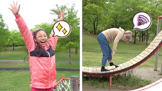 大人はずるい!?ママVS天才小学生みこちゃんアスレチック遊具で対決だ!【寸劇】