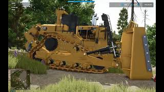 FS25 - TerraFarm - Caterpillar D11 Dozer Cutting Trees & Land Preparation @ ThreeChairs