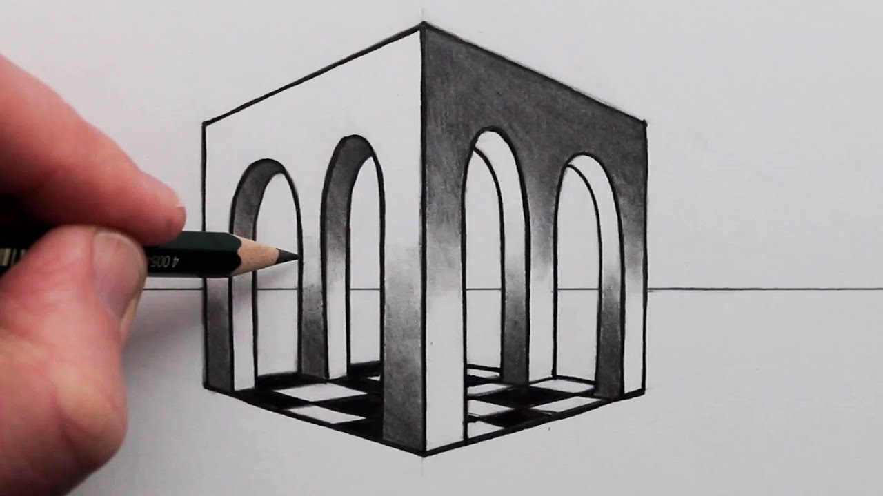 How To Draw An Optical Illusion Impossible Columns YouTube
