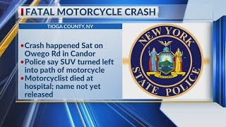 One dead after motorcycle crash in Tioga County NY on Friday