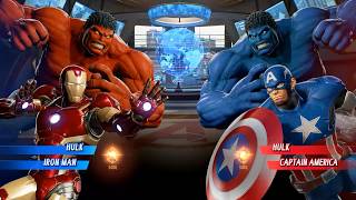 Blue Hulk &amp; Captain America VS Red Hulk &amp; Red Iron Man - Marvel vs Capcom Infinite