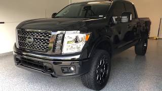 2017 Nissan Titan Mods, lift kit, train horn, wheels, debadged, bed cover