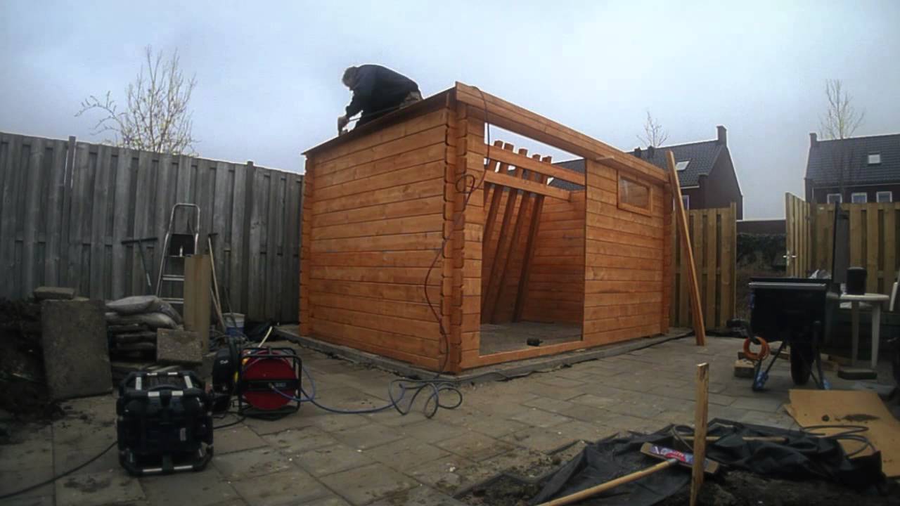 sauna temperature Timelapse opbouw Outdoor Life Products blokhut Lavandula