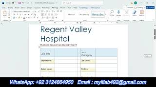 New Perspectives Word 365 | Module 5: End of Module Project 1 | Regent Valley Medical Center
