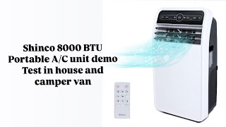 Shinco 8000 BTU Portable A/C unit demo for home and traveling