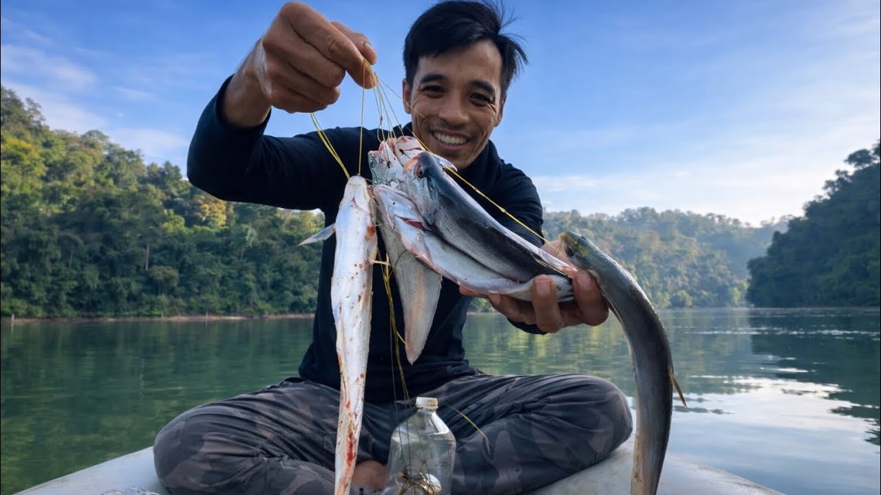Luật Rừng có thật hay không riêng Lãng Tử thì...🔥Catching fish using primitive tools