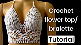 Crochet flower top, bralette