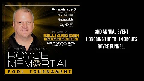 Royce Memorial 2018 9 ball: C J Wiley v Tim Larson...