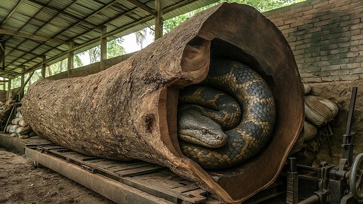 Snake Nest Inside 100 Year Old Trembesi Log! Unbelievable Sawmill Discovery